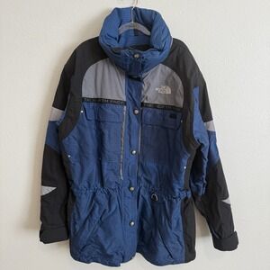 North Face Jacket Womens 12 Blue Waterproof Extreme Ski Hood 3in1 SHELL VTG 90s
